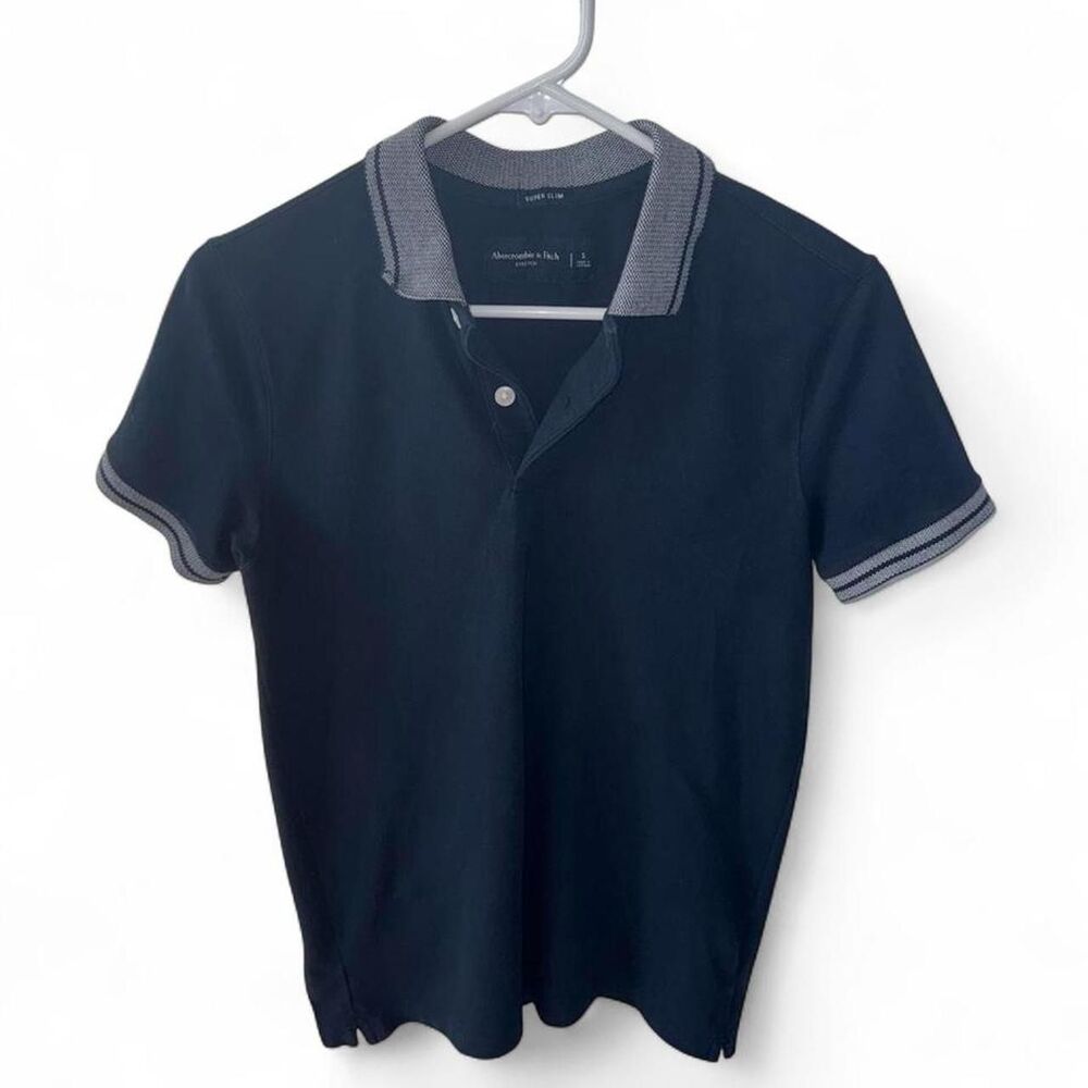 Abercrombie-fitch Men's Navy and Blue Polo-shirts